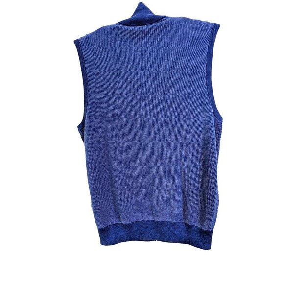 Polo Ralph Lauren Mens L Full Zip Vest Light Blue Textured Knit Pima Cotton Golf - Picture 2 of 5
